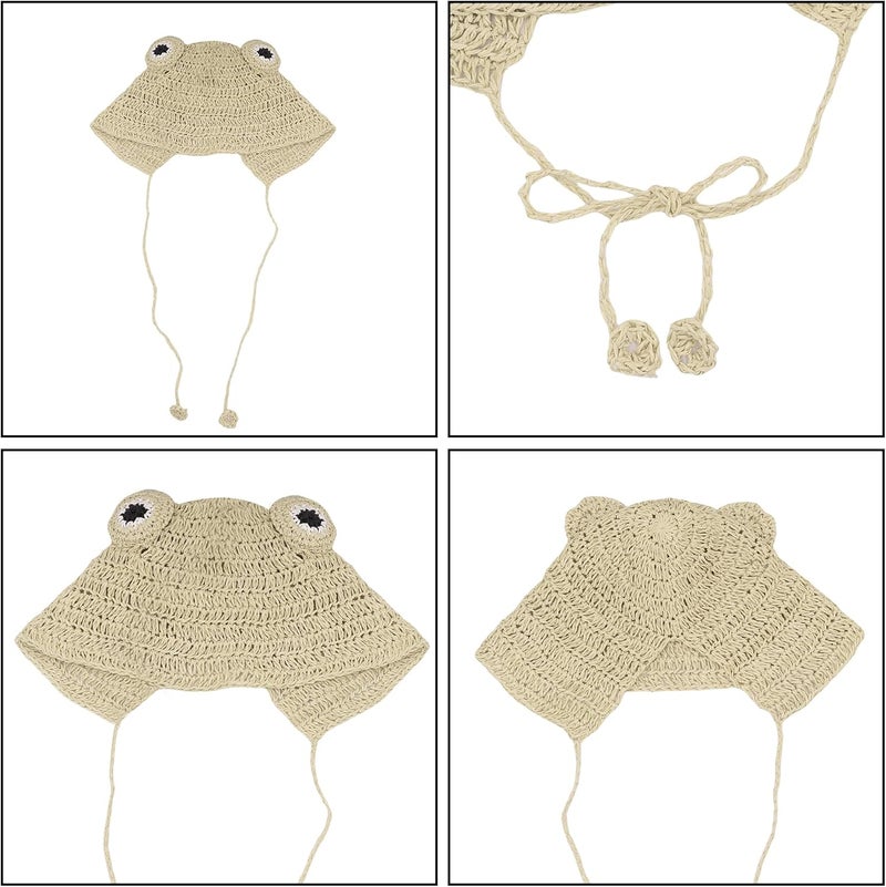MINGSEECESS Kids Knitted Beanie Hat Cute Frog Cartoon Winter Warmer Cap with Big Eyes for Baby Boys Girls - Image 4